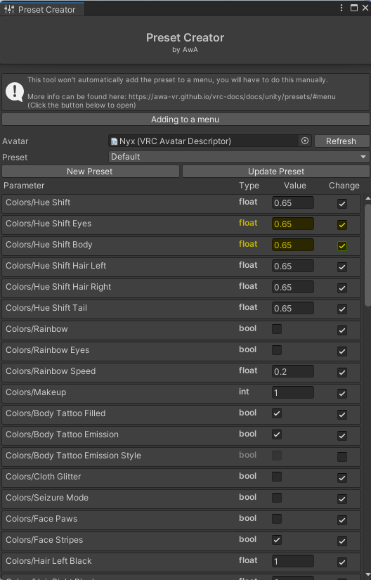 Preset Creator