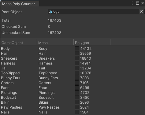 WhiteFlare - Mesh Poly Counter