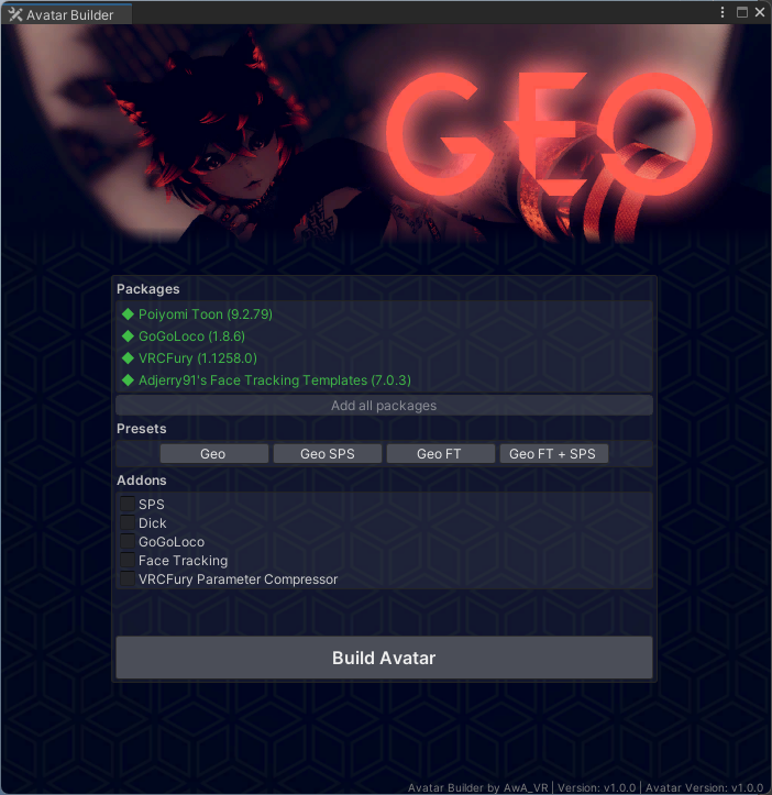 Avatar Builder Addons