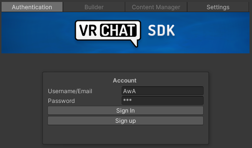 VRChat SDK Login